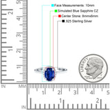 Halo Art Deco Oval Engagement Ring Simulated Cubic Zirconia 925 Sterling Silver