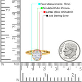 Halo Art Deco Oval Engagement Ring Simulated Cubic Zirconia 925 Sterling Silver
