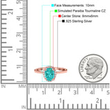 Halo Art Deco Oval Engagement Ring Simulated Cubic Zirconia 925 Sterling Silver
