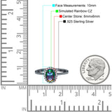 Halo Art Deco Oval Engagement Ring Simulated Cubic Zirconia 925 Sterling Silver