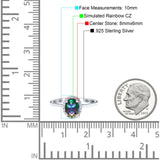 Halo Art Deco Oval Engagement Ring Simulated Cubic Zirconia 925 Sterling Silver