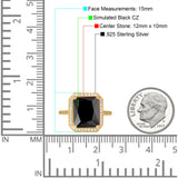 Halo Emerald Cut Engagement Ring Simulated Cubic Zirconia 925 Sterling Silver