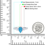 Teardrop Pear Art Deco Three Stone Accent Engagement Ring Round Simulated Simulated Cubic Zirconia 925 Sterling Silver