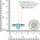 Teardrop Pear Art Deco Three Stone Accent Engagement Ring Round Simulated Simulated Cubic Zirconia 925 Sterling Silver