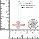 Solitaire Marquise Wedding Ring Simulated Cubic Zirconia 925 Sterling Silver