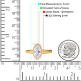 Solitaire Marquise Wedding Ring Simulated Cubic Zirconia 925 Sterling Silver