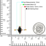 Art Deco Marquise Simulated Cubic Zirconia Engagement Ring 925 Sterling Silver