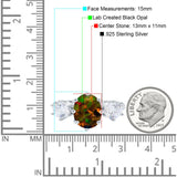 Oval Art Deco Engagement Ring Simulated Cubic Zirconia 925 Sterling Silver