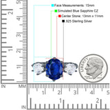 Oval Art Deco Engagement Ring Simulated Cubic Zirconia 925 Sterling Silver