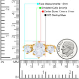 Oval Art Deco Engagement Ring Simulated Cubic Zirconia 925 Sterling Silver