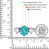 Oval Art Deco Engagement Ring Simulated Cubic Zirconia 925 Sterling Silver