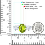 Oval Art Deco Engagement Ring Simulated Cubic Zirconia 925 Sterling Silver