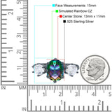 Oval Art Deco Engagement Ring Simulated Cubic Zirconia 925 Sterling Silver