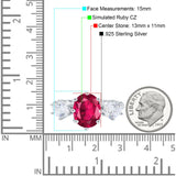 Oval Art Deco Engagement Ring Simulated Cubic Zirconia 925 Sterling Silver