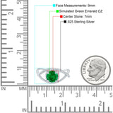 Braided Cable Split Engagement Ring Simulated Cubic Zirconia 925 Sterling Silver