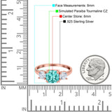 Cushion Three Stone Engagement Ring Simulated Cubic Zirconia 925 Sterling Silver