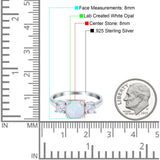 Cushion Three Stone Engagement Ring Simulated Cubic Zirconia 925 Sterling Silver
