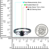 Three Stone Oval Engagement Ring Simulated Cubic Zirconia 925 Sterling Silver