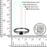Three Stone Engagement Ring Round Simulated Cubic Zirconia 925 Sterling Silver