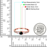 Three Stone Engagement Ring Round Simulated Cubic Zirconia 925 Sterling Silver