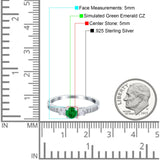 Three Stone Engagement Ring Round Simulated Cubic Zirconia 925 Sterling Silver