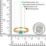 Three Stone Engagement Ring Round Simulated Cubic Zirconia 925 Sterling Silver