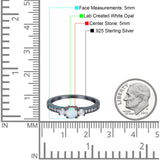 Three Stone Engagement Ring Round Simulated Cubic Zirconia 925 Sterling Silver