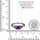 Cushion Celtic Art Deco Engagement Ring Simulated Cubic Zirconia 925 Sterling Silver