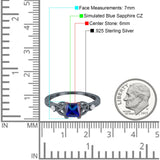 Cushion Celtic Art Deco Engagement Ring Simulated Cubic Zirconia 925 Sterling Silver