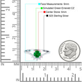 Art Deco V Chevron Engagement Ring Round Simulated Cubic Zirconia 925 Sterling Silver