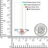 Art Deco V Chevron Engagement Ring Round Simulated Cubic Zirconia 925 Sterling Silver
