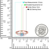 Art Deco Vintage Engagement Ring Round Simulated Cubic Zirconia 925 Sterling Silver