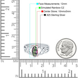 Art Deco Crisscross Wedding Ring Marquise Simulated Cubic Zirconia 925 Sterling Silver