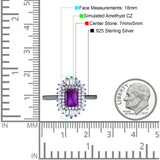 Emerald Cut Vintage Wedding Ring Simulated Cubic Zirconia 925 Sterling Silver