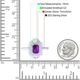 Emerald Cut Vintage Wedding Ring Simulated Cubic Zirconia 925 Sterling Silver