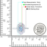 Emerald Cut Vintage Wedding Ring Simulated Cubic Zirconia 925 Sterling Silver