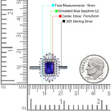 Emerald Cut Vintage Wedding Ring Simulated Cubic Zirconia 925 Sterling Silver