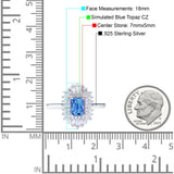 Emerald Cut Vintage Wedding Ring Simulated Cubic Zirconia 925 Sterling Silver