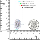 Emerald Cut Vintage Wedding Ring Simulated Cubic Zirconia 925 Sterling Silver