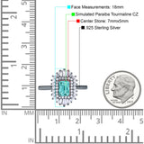 Emerald Cut Vintage Wedding Ring Simulated Cubic Zirconia 925 Sterling Silver