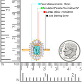 Emerald Cut Vintage Wedding Ring Simulated Cubic Zirconia 925 Sterling Silver