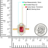 Emerald Cut Vintage Wedding Ring Simulated Cubic Zirconia 925 Sterling Silver