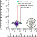 Oval Cut Halo Vintage Wedding Ring Simulated Cubic Zirconia 925 Sterling Silver
