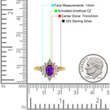 Oval Cut Halo Vintage Wedding Ring Simulated Cubic Zirconia 925 Sterling Silver