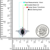 Oval Cut Halo Vintage Wedding Ring Simulated Cubic Zirconia 925 Sterling Silver