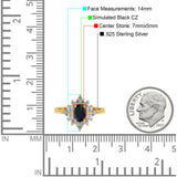 Oval Cut Halo Vintage Wedding Ring Simulated Cubic Zirconia 925 Sterling Silver