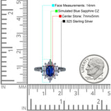 Oval Cut Halo Vintage Wedding Ring Simulated Cubic Zirconia 925 Sterling Silver