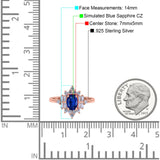 Oval Cut Halo Vintage Wedding Ring Simulated Cubic Zirconia 925 Sterling Silver