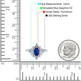 Oval Cut Halo Vintage Wedding Ring Simulated Cubic Zirconia 925 Sterling Silver