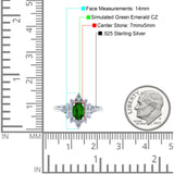 Oval Cut Halo Vintage Wedding Ring Simulated Cubic Zirconia 925 Sterling Silver